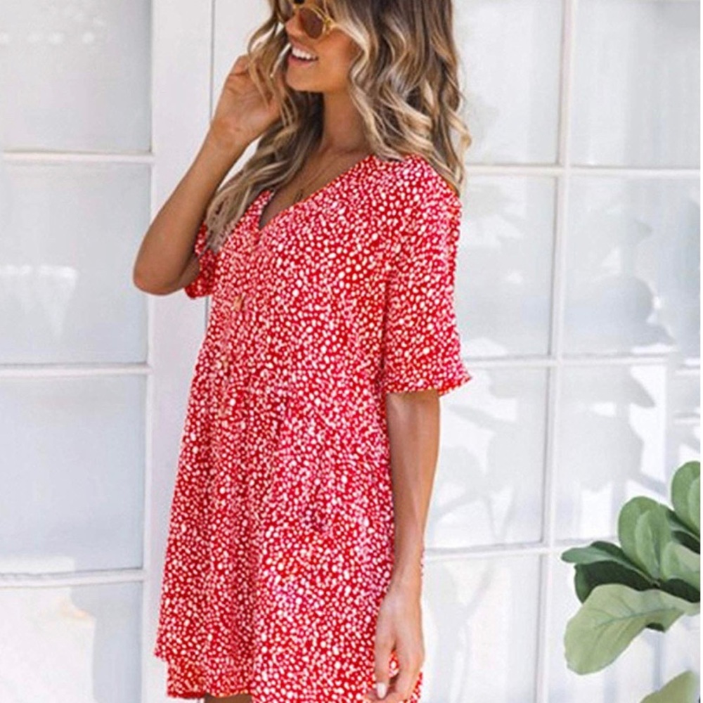 Red pocket dress